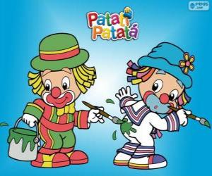 puzzel Patati Patatá de clowns, twee schilders