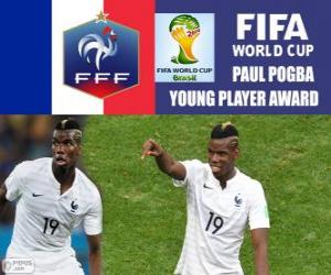 puzzel Paul Pogba, jonge speler award. Brazilië 2014 Football World Cup