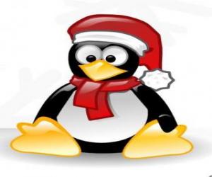 puzzel Penguin verkleed als kerstman