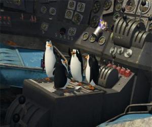 puzzel Penguins gerepareerd een oud neergestort vliegtuig