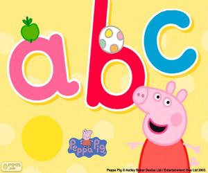 puzzel Peppa Pig en de letters abc