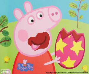 puzzel Peppa Pig eten van een ei