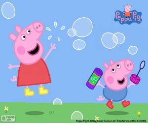 puzzel Peppa varken en zeepbellen