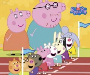 puzzel Peppa varken en zijn vrienden bereid zijn voor een carrière