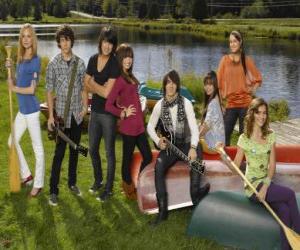 puzzel Personages in Camp Rock Tess, Nate, Shane, Mitchie, Jason, Ella, Peggy en Caitlyn