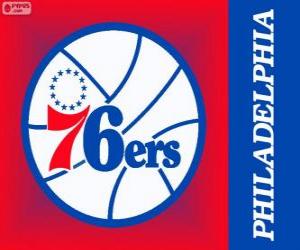 puzzel Philadelphia logo 76ers, Sixers, NBA-team. Atlantic Division, Eastern Conference