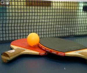 puzzel Ping-Pong rackets en bal