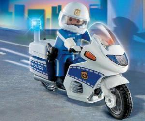 puzzel Playmobil Politie motorfiets