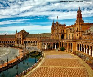 puzzel Plaza van Spanje, Sevilla, Spanje