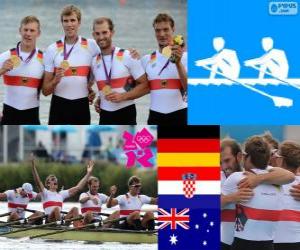 puzzel Podium roeien mannen dubbel, Duitsland, Kroatië en Australië - Londen 2012 -