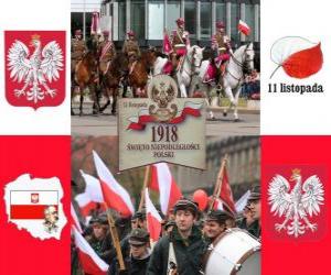 puzzel Poolse nationale feestdag, 11 november. Herdenking van de onafhankelijkheid van Polen in 1918