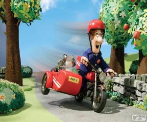 puzzel Postman Pat met zijn motorfiets