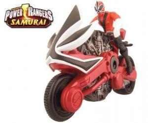 puzzel Power Ranger Samurai Red Cycle