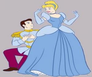 puzzel Prins knielend voor de prinses in het huwelijk voorstel