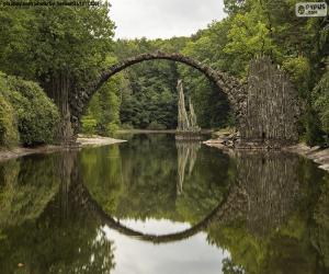 puzzel Rakotzbrucke Duivelsbrug, Duitsland