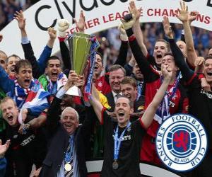 puzzel Rangers FC, Glasgow Rangers, kampioen van de Schotse Football League 2010-2011