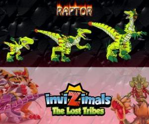 puzzel Raptor, laatste evolutie. Invizimals The Lost Tribes. Gevaarlijke jager die snelle, slimme, agressieve