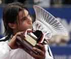 Rafa Nadal whit een trofee