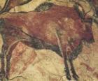 Cave schilderij dat een buffel op de muur van een grot