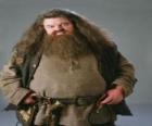 Rubeus Hagrid, een half-reus die is de Hoeder van de Keys en de motivering van Zweinstein