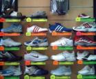 Tennisschoenen of sportschoenen, sportieve schoenen met leer of canvas met rubber zolen