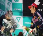 Mark Webber in het podium