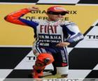 Jorge Lorenzo in het podium