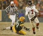 Michael Vick lopen met de bal in de hand