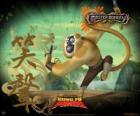 Master Monkey, een van de Furious Five getraind door Meester Shifu in de Vallei van de Vrede