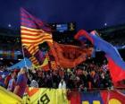 Vlag van de F. C. Barcelona, blauwe en dieprode
