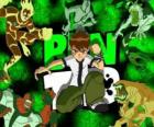 Ben 10 en een aantal van de aliens Omnitrix