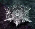 Een kleine ijskristal sneeuwvlokken vorm