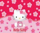 Hello Kitty met bloemen