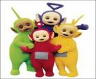 De Teletubbies: Laa-Laa, Tinky Winky, Po en Dipsy