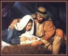 De Heilige Familie - Jozef, Maria en kindje Jezus in de kribbe