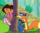 Dora en Boots de aap het verbergen van de schurk of Zorro