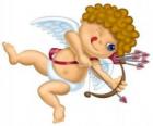 Cupido schieten een pijl met een boog