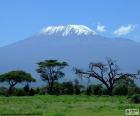 Kilimanjaro, de hoogste berg in Afrika is een vulkaan in het Nationaal Park Kilimanjaro in Tanzania