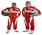 Felipe Massa en Fernando Alonso Ferrari&#39;s