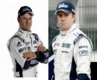 Rubens Barrichello en Nicolas Hülkenberg, piloten van het Williams F1-team
