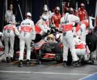 Lewis Hamilton in de put stoppen - McLaren - Melbourne 2010