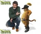 Antonio Banderas geeft de stem van Puss in Boots in de nieuwste film Shrek Shrek nog lang en gelukkig of After Forever