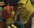 Shrek en Fiona, een paar van de ogres in de liefde