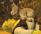 Shrek en Donkey aan te staren