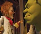 Shrek is gedupeerd door de ondertekening van een pact met de minzame onderhandelaar Repelsteeltje