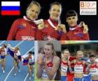 Tatiana Firova kampioen in 400 m, Xenia en Antonina Krivoshapka Ustalova (2e en 3e) in het Europees Kampioenschap Atletiek 2010 in Barcelona