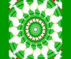 Mandala met kerstversieringen