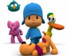 Pocoyo en zijn vrienden Pato, Elly, Loula en Sleepy Bird