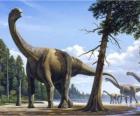 Camarasaurus in het landschap