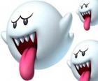 Boo van Super Mario Bros spel. De Boos zijn spectrale wezens met scherpe tanden en lange tong